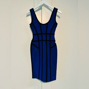Herve Leger 💙 XS Blue Bodycon Dress ✨